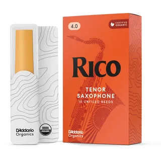 D'Addario Woodwinds - Rico Tenorsaxophonblätter - Tenor Saxophon Blätter - Stärke 4.0, 10-Packung