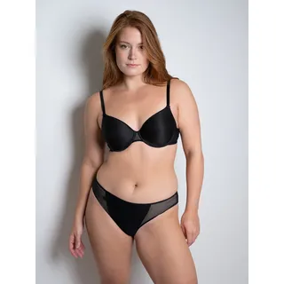 Halbschalen-BH PASSIONATA "MISS JOY", Damen, Gr. 80, Cup A, schwarz, Obermaterial: 76% Polyamid, 24% Elasthan, BHs Halbschalen-BH, mit Multiway-Trägern, Mikrofaser, Schmetterlingsmotiv vorn