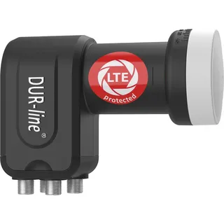 Dur-Line +Ultra Quad LNB - 4 Teilnehmer schwarz - mit LTE-Filter [ Test SEHR GUT *] 4-Fach, digital mit Wetterschutz, Full HD, 4K,Premium-Qualität