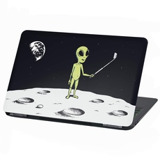 Laptop Folie Cover: Strange Klebefolie Notebook Aufkleber Schutzhülle selbstklebend Vinyl Skin Sticker (13-14 Zoll, LP9 Selfie Alien)
