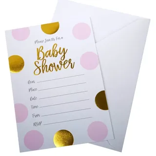 Neviti Muster funktioniert – Baby Dusche Einladungen mit Umschlägen, Pink, 10 Stück