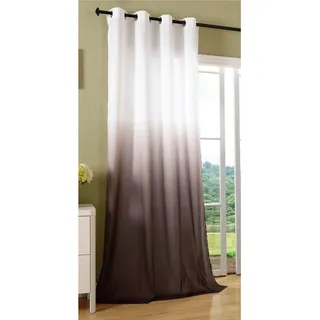 Schal Blickdicht Vorhang Ösen Gardine Microsatin Farbverlauf Microfaser, 1 Stück 245x140, Braun, 204252