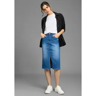 KangaROOS Jeansrock in Midilänge mit Schlitz, blau used