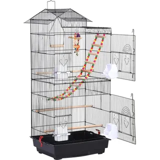 Yaheetech Vogelkäfig 99 x 46 x 35,5 cm schwarz
