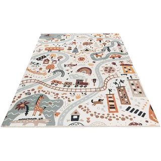 OBSESSION "My Greta 622", rechteckig 6 mm Höhe bedruckt, mit Straßen Motiv, waschbar, mit Fransen, Kinderzimmer,