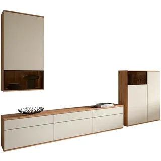 Venda Wohnwand , Buchefarben, Beige , Kunststoff , 9 Fächer , 6 Schublade(n) Schubladen , 345x215x45 cm , individuell planbar, Beimöbel erhältlich, in verschiedenen Holzdekoren erhältlich , Wohnzimmer, Wohnwände, Komplette Wohnwände