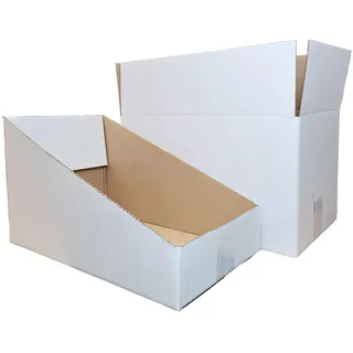 Faltkarton Regalkarton Lagerkarton perforiert 400x230x230mm (Außenmaß) 1-wellig weiß