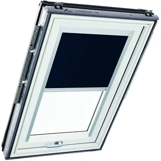 Original Roto Verdunkelungsrollo ZRV - Nahezu vollständige Verdunkelung - Führungsschiene Silber - Dachfenster Baureihe Designo R6/R8, i8 und Classic 64/84 - Größe 094/098 | 09/09 - Farbe Blau