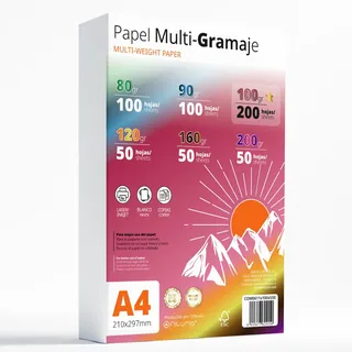 Hochwertiges Druckerpapier A4 - Multi-Grammaturen für Drucker, Schreiben, Zeichnen und Basteln - Weiße DINA4-Papierblätter für Zuhause, Schule und Büro - Ofituria (100g+ Paket)