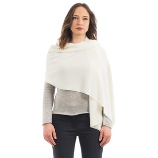 Dalle Piane Cashmere - Stola aus Kaschmir-Gemisch - Made in Italy - Damen, Farbe: Weiß, Einheitsgröße