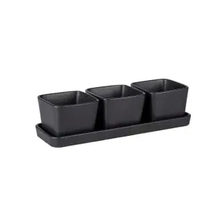 Wenko Snack & Dip Schalen Set Schwarz