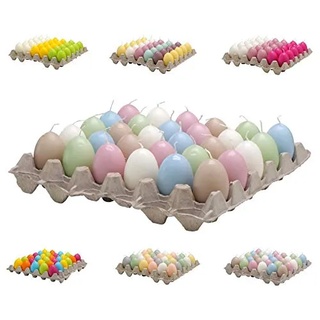 Hochwertige Eikerzen/Ostereier Kerzen - Bunter Mix - Eierkerzen Ostern - Dekoration (Farbmix (3), Höhe: 6 cm (30 Stück))