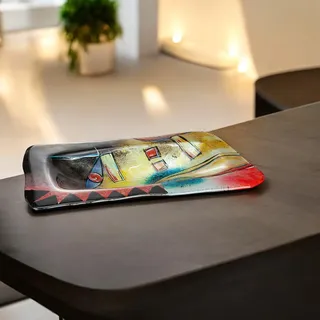GILDE GLAS art Dekoschale Tisch – Designer Deko Schale Tischdeko – Home design – Deko für Wohnzimmer Schlafzimmer – Länge 50 cm