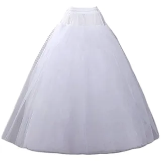 SuBleer A-Linie, reifenloser Petticoat, Reifrock, 4-lagig, Unterrock-Slips, Übergröße, für Hochzeitskleid, Weiß, Größe XL, One Size-3X-Large