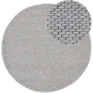 carpetfine Sina Wollteppich Ø 80 cm Grau
