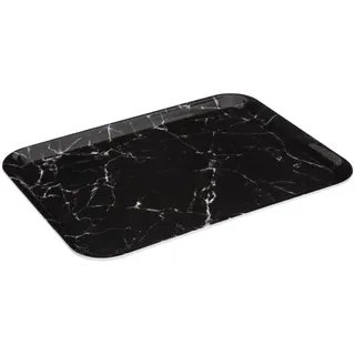 5 five simply smart 5five – Rechteckiges Serviertablett mit schwarzer Marmoroptik, 43 x 33 cm – Für Vorspeisen, Kaffee, Hauptgerichte