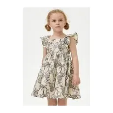M&S Collection Kleid aus reiner Baumwolle mit Blumenstickerei (2-8 J.) - Neutral, Neutral, 4-5 Y