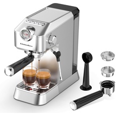 Bild von Professionelle Siebträgermaschine Espressomaschine Siebträger: Espresso mit Milchaufschäumer, Kaffeemaschine 15 Bar, mit 1.2L Wassertank