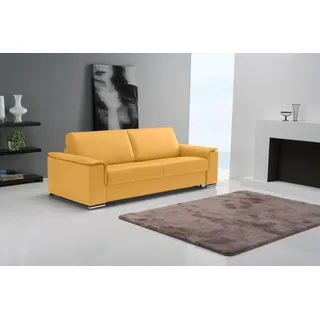 Egoitaliano Schlafsofa »Cecilia, modern & elegant, erstklassiger Sitzkomfort, Dauerschläfer« inkl. Matratze und hochwertigem Metallbettrahmen, toller Schlafkomfort, gelb