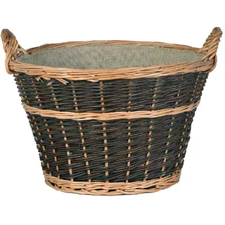 FIREFIX 828 Kaminholzkorb mit Jutegarnitur ausgelegt, 500 x 340 mm (øxH)