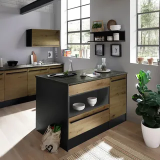 Smartkitchen Kochinsel JAZZ 145 x 90 x 90 cm Eiche