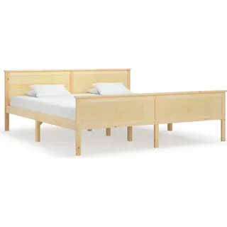 vidaXL Massivholzbett Kiefer 180x200 cm - Braun