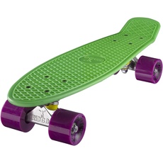 Ridge Skateboard 55 cm Mini Cruiser Retro Stil In M Rollen Komplett U Fertig Montiert Grün Lila,