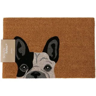 BOLTZE Fußmatte Argie (Farbe Natur/Schwarz, aus PVC und Kokos, LxBxH: 60 x 40 x 1,5 cm, mit Hund Motiv, Rechteck Form, rutschfest, Fußabtreter, Wohnaccessoire) 2060617