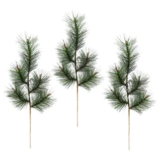 Künstlicher Kiefernzweig Tannenzweig Kunstast Dekozweig Dekoast Tannengrün Adventskranz Deko Zubehör für Kranz Girlande Weihnachtsdekoration Stiel Kunstzweig Kunstblume Ast Immergrün Koniferen