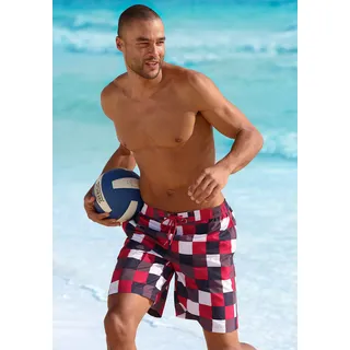 Buffalo Badeshorts im trendigen Karo-Design, rot, marine, kariert