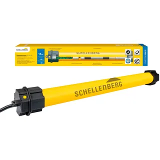 Schellenberg Maxi Plus 40 Nm Rohrmotor für 60 mm Welle, elektronische Endlageneinstellung, bis zu 15 m2 Fläche, Smart Home fähig, gelb