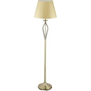 Relaxdays Schirmlampe, dekorative Stehlampe mit Schalter, antikes Design, E27-Fassung, Dekolampe, HD: 158 x 39 cm, gold - Gold