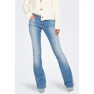 Only Bootcut-Jeans »ONLBLUSH – Flared Jeans mit ausgestelltem Bein und Taschen« mit Knopfleiste, blau