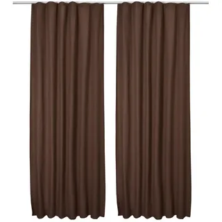 Beautissu Vorhang Amelie TK mit Kräuselband 140x245cm Braun (2tlg) , Textil , 140x245x1 cm , Heimtextilien, Vorhänge, Fertigvorhänge
