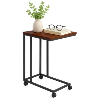 Relaxdays Beistelltisch , Metall, Holzwerkstoff, Kunststoff , Rechteckig , 50x68x35 cm, , Wohnzimmer, Wohnzimmertische, Beistelltische