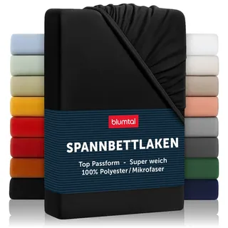 Blumtal Spannbettlaken Mikrofaser 180 x 200 cm Schwarz