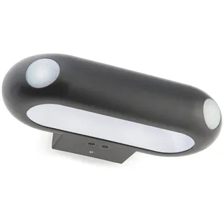 HUBER LED Wandlampe mit Bewegungsmelder 180° 20W, 1300lm I IP65 geschützte LED Außenleuchte mit Bewegungssensor I Wandleuchte innen, anthrazit