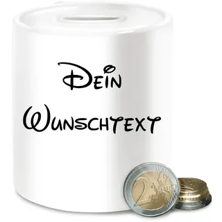 Spardose - Aufdruck selbst gestalten - Wunschtext I Geschenk mit eigenem Text personalisiert - Unisize - Weiß - trinkgeldkasse Gastronomie Geschenke für friseure personalisierte Name sparbüchse