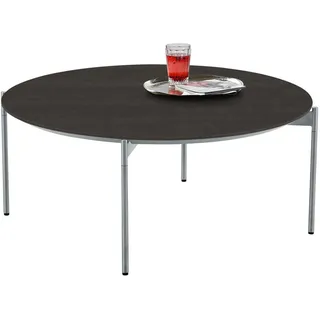 Venjakob Couchtisch , Edelstahlfarben, Dunkelgrau , Metall, Keramik , rund , rund , 83x42x83 cm , Goldenes M , Wohnzimmer, Wohnzimmertische, Couchtische, Couchtische rund