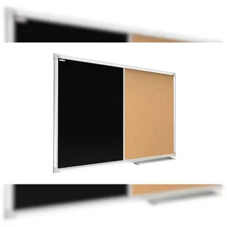 ALLboards Pinnwand und Kreidetafel 120,0 x 90,0 cm Textil schwarz