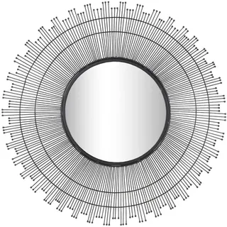 Wandspiegel , Schwarz , Glas , rund , 95x95x10 cm , senkrecht montierbar, gastro- und objekttauglich , Garderobe, Garderobenspiegel