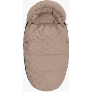 jollein Fußsack Embossed – Milky Coffee – Für Buggy oder Kinderwagen – Weiches Fleecefutter – Komplett zu Öffnen – Waschbar bei 30°