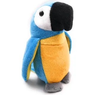 Onwomania Plüschtier Kuscheltier Stoff Tier Papagei blau Vogel sitzend 15 cm - Blau