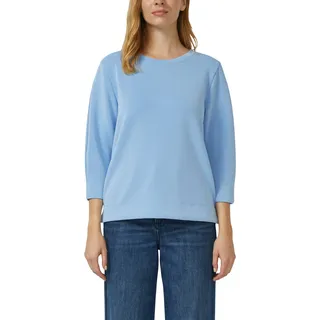 Sweatshirt S.OLIVER, Damen, Gr. 36, blau, Sweatware, Obermaterial: 47% Modal, 41% Polyester, 12% Elasthan, unifarben, bequem hüftbedeckend, Rundhals, Sweatshirts Sweatshirt, 3/3-Arm mit Stretch