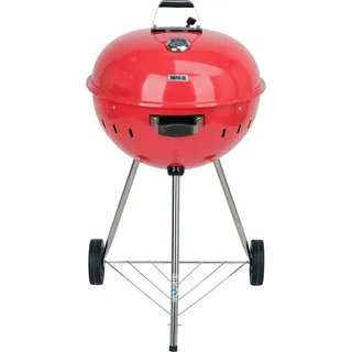 Runder Holzkohlegrill, Kugelgrill 54cm mit Thermometer, rot - Rot