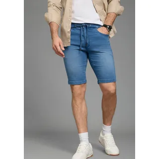 Jeansshorts ARIZONA, Herren, Gr. 34, N-Gr, blau (blau used), Denim/Jeans, Obermaterial: 78% Baumwolle, 21% Polyester, 1% Elasthan, unifarben, regular fit kniefrei, Jeans Jeansshorts, gerade geschnittenes Bein, Regular Fit Passform