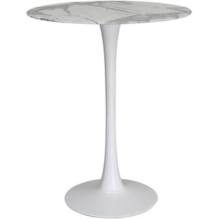 Mid.you Bistrotisch , Weiß , Metall, Glas , rund , Rundrohr, rund , 80x101x80 cm , Bsci , Wohnzimmer, Wohnzimmertische, Beistelltische