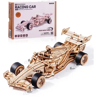 ROKR 3D Puzzle Holz Rennwagen Modellbausatz für Erwachsene Kinder, Mechanische Getriebemodelle 3D Holzpuzzle DIY Geschenke für Männer Frauen Rennwagen, Racing Car, LK505