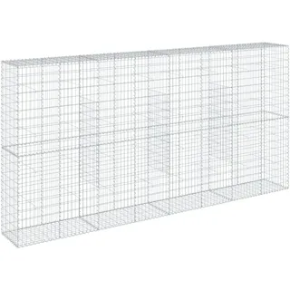 vidaXL Gabione mit Deckel 400x50x200 cm Verzinktes Eisen - Silber