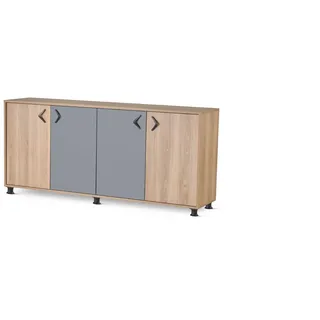 Robustes Arbeitszimmer Sideboard Designer Aktenschrank Kommode - Braun, Grau